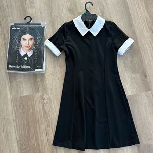 Halloween costume. Wednesday Addams costume with wig. Size: S